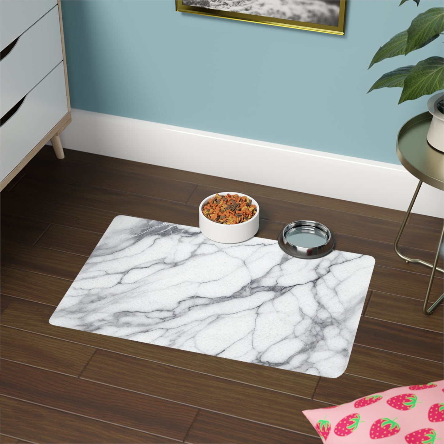 Purr-fect Pet Food Mat | Marble