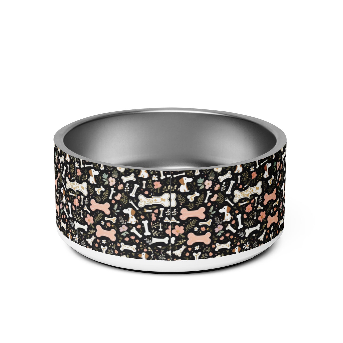 Paw-some Stainless Steel Pet Bowl | Flowers, Paws & Bones