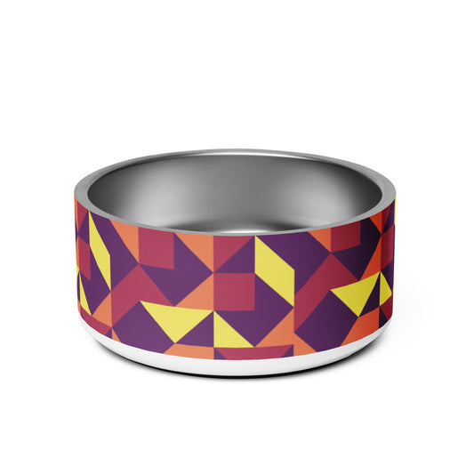 Paw-some Stainless Steel Pet Bowl | Geometric