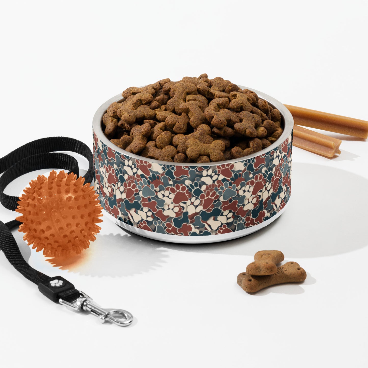 Paw-some Stainless Steel Pet Bowl | Multi-Paw Prints