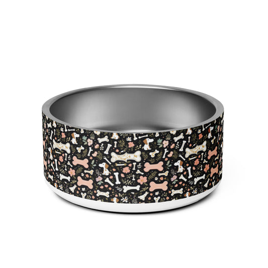 Paw-some Stainless Steel Pet Bowl | Flowers, Paws & Bones