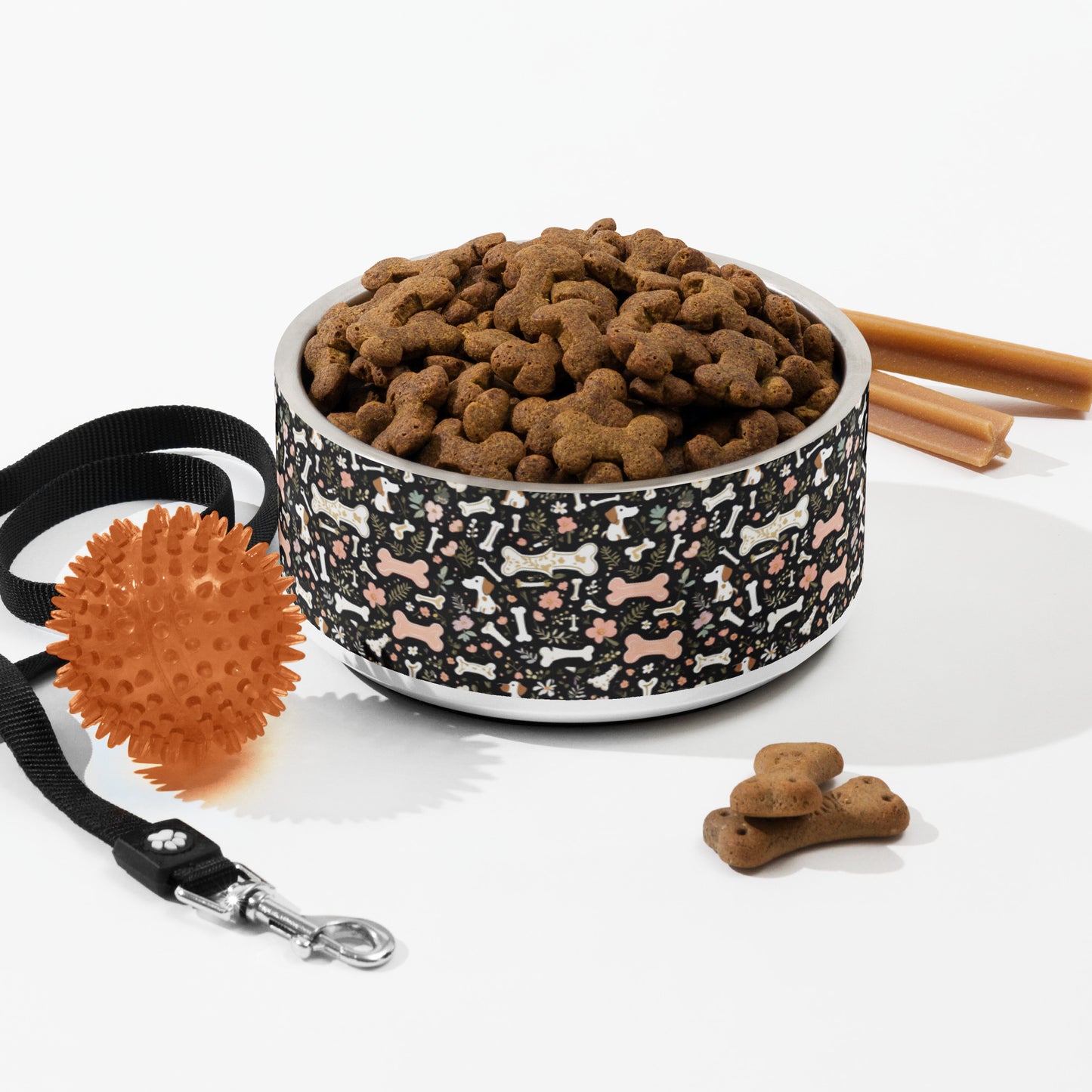 Paw-some Stainless Steel Pet Bowl | Flowers, Paws & Bones