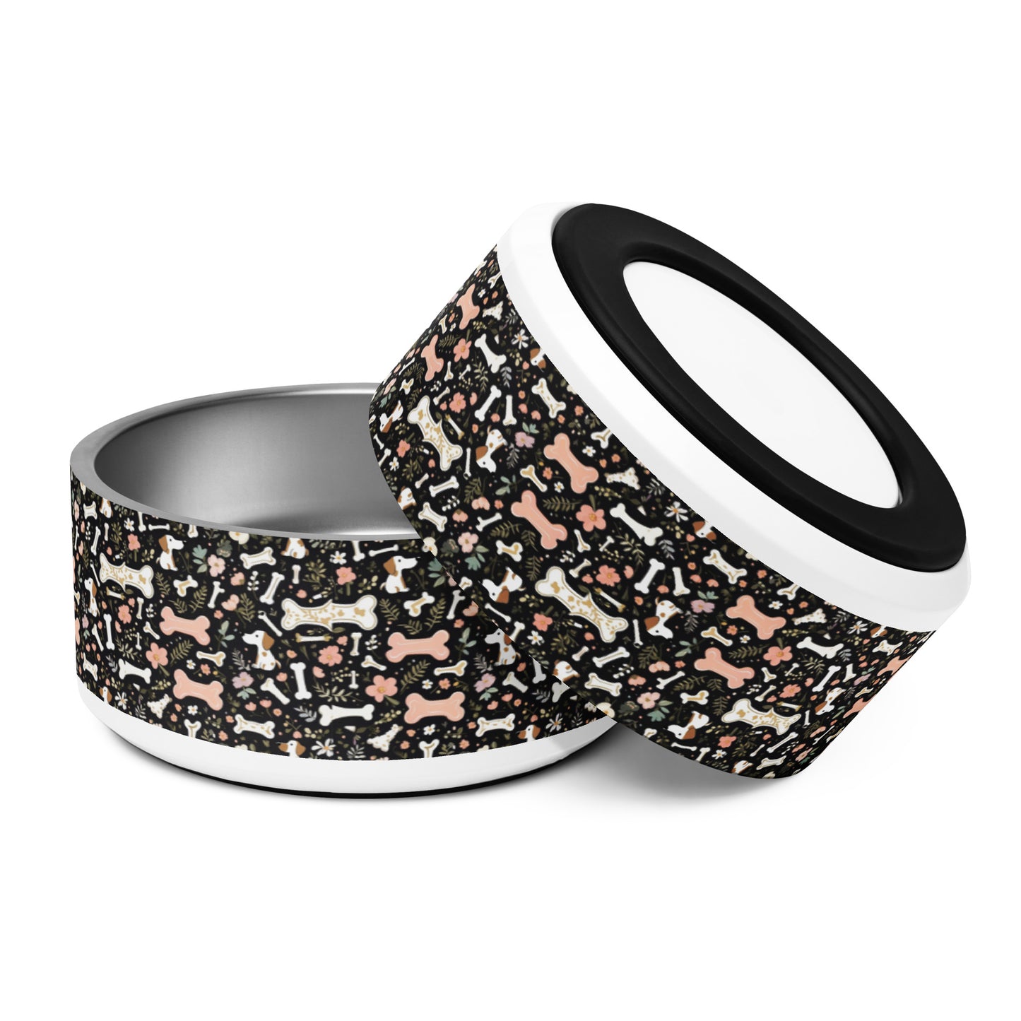 Paw-some Stainless Steel Pet Bowl | Flowers, Paws & Bones