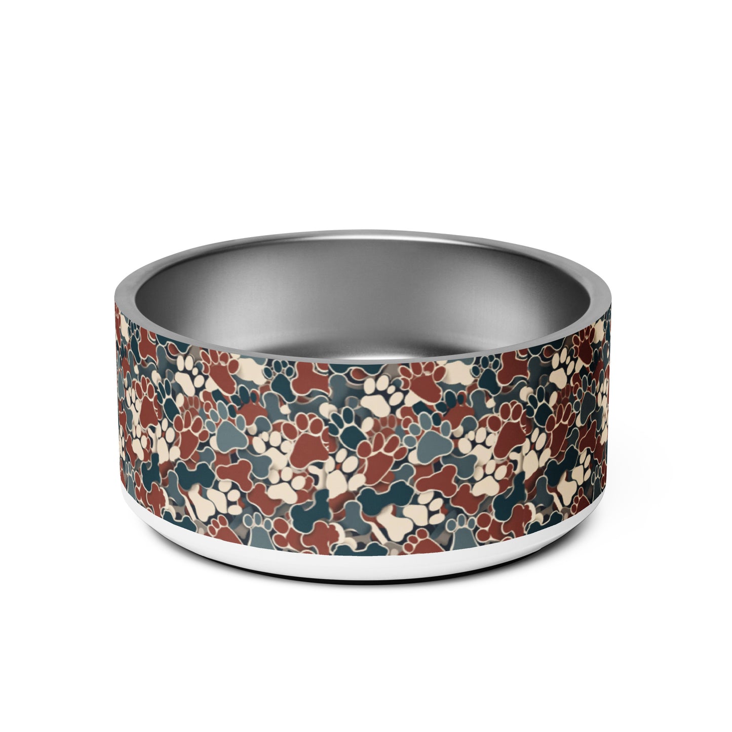 Paw-some Stainless Steel Pet Bowl | Multi-Paw Prints