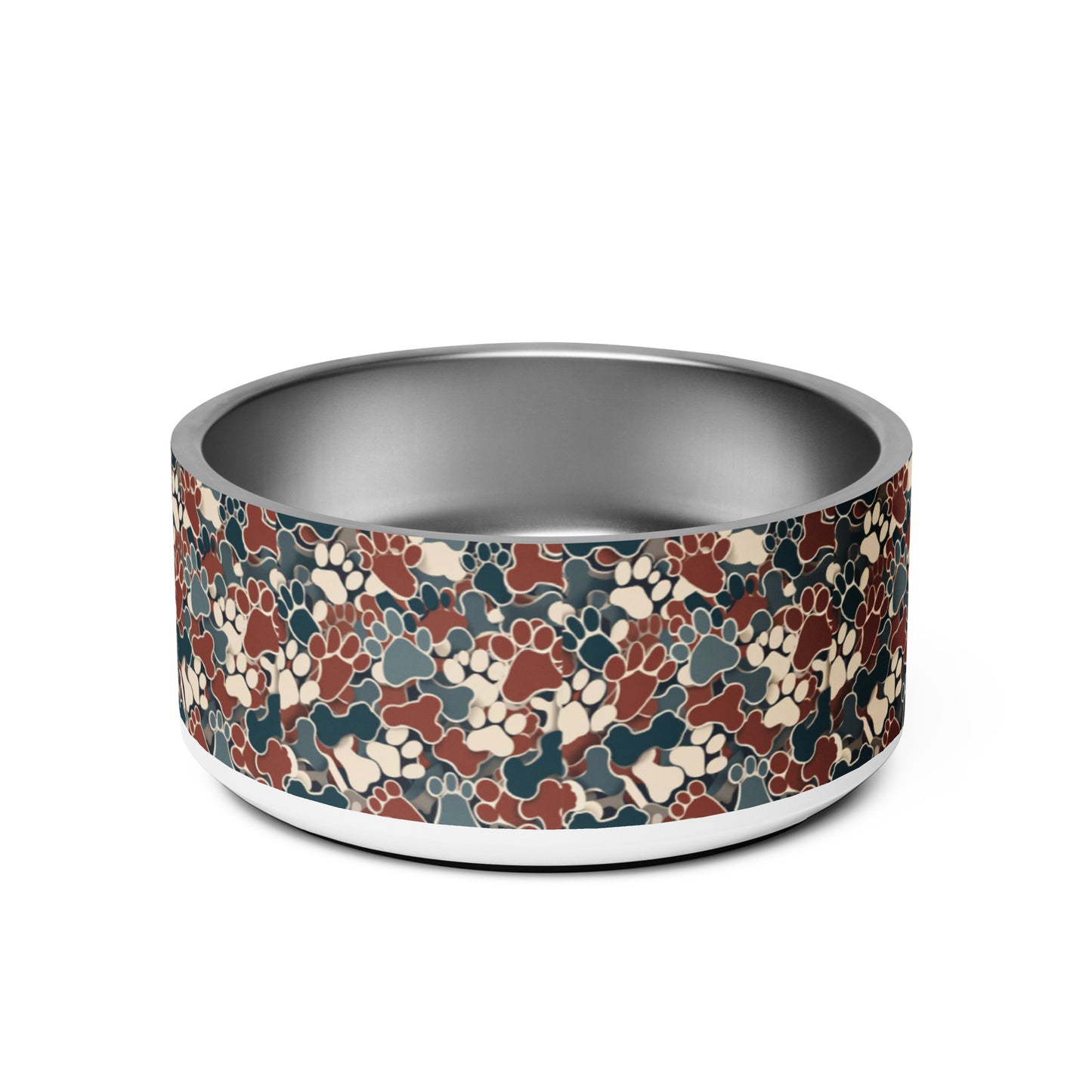 Paw-some Stainless Steel Pet Bowl | Multi-Paw Prints