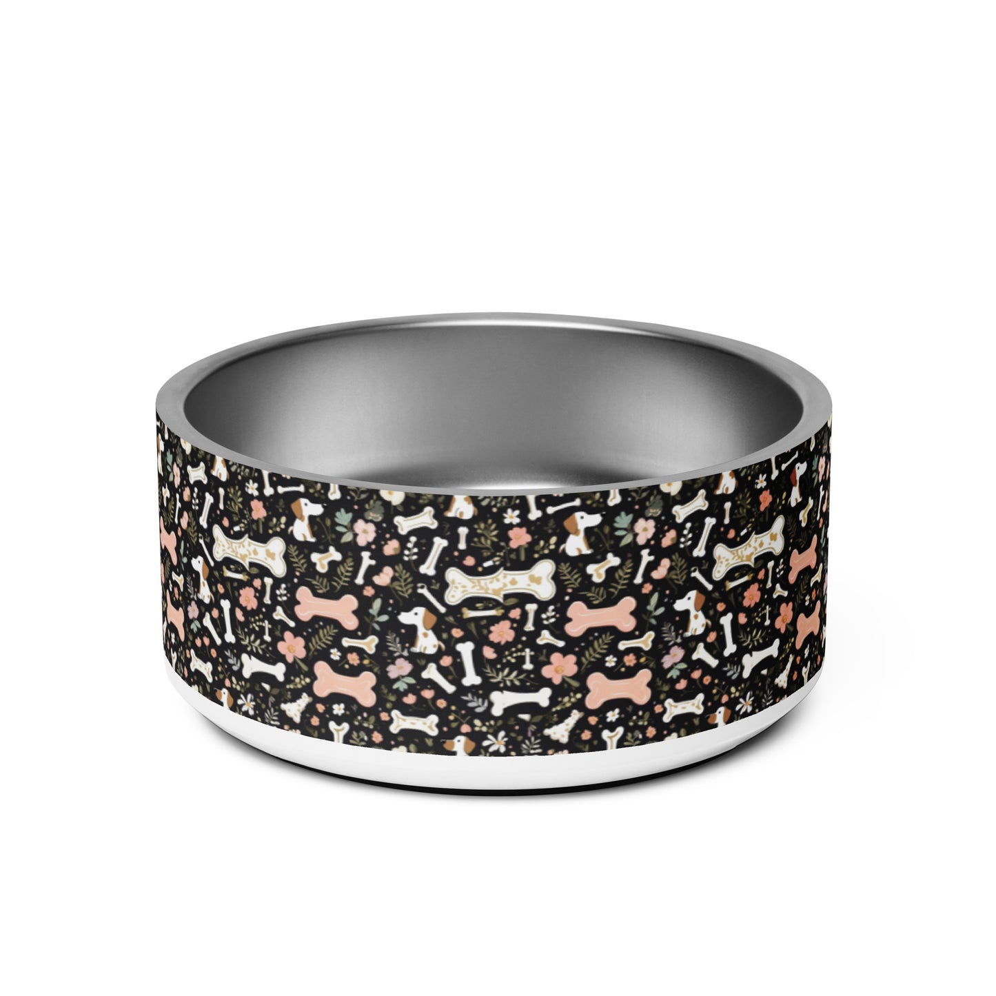 Paw-some Stainless Steel Pet Bowl | Flowers, Paws & Bones